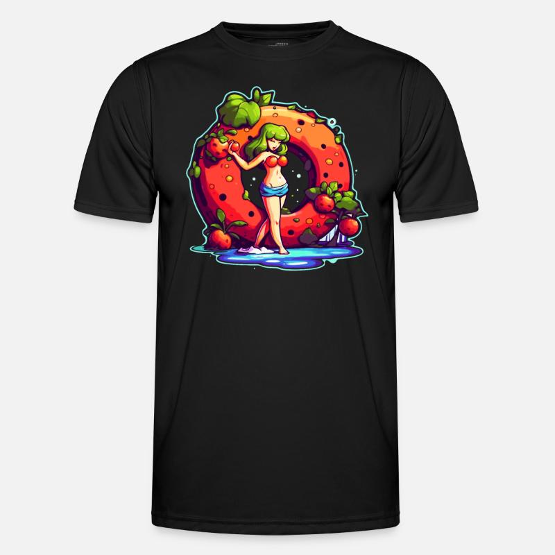 Fruchtiger Saftiger Donut - Männer Funktions-T-Shirt - Schwarz