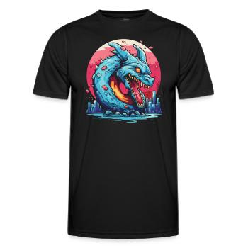 Zorn des glasierten Donut Drachen - Männer Funktions-T-Shirt - Schwarz - Vorne - AI Model Male 178 dark (178cm)