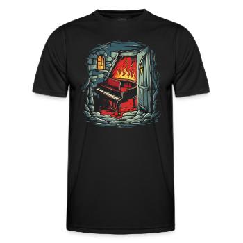 Das Verlies der Hölle und ein Klavier - Männer Funktions-T-Shirt - Schwarz - Vorne - AI Model Male 178 dark (178cm)