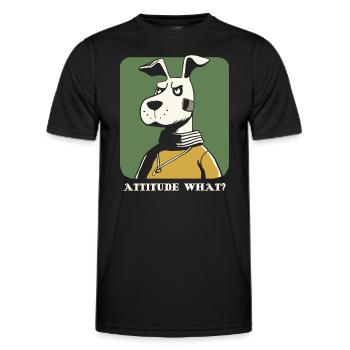 An angry dog with attitude - Men's Functional T-Shirt - black - Front - AI Model Male 178 dark (178cm)
