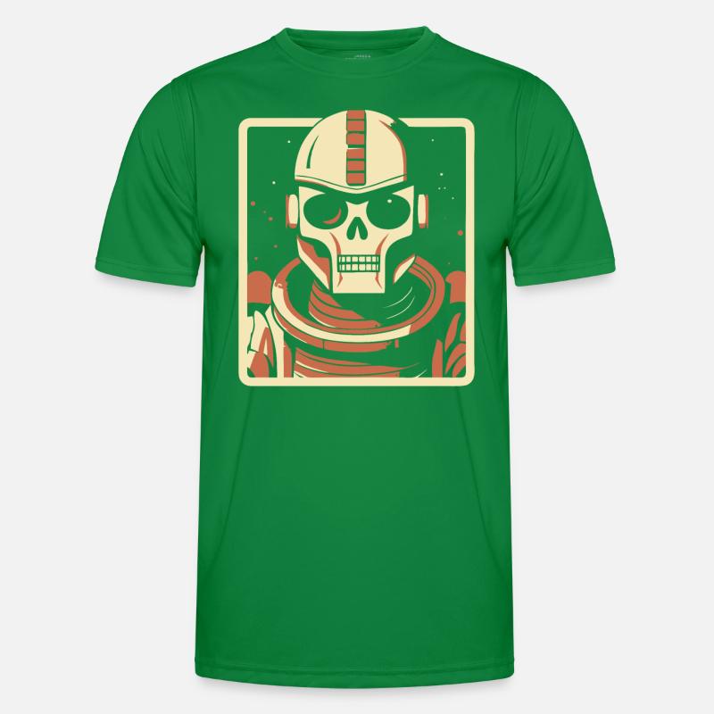Outer Space Skull Astronaut Robot Men's Functional T-Shirt
