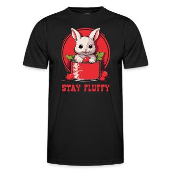 Stay fluffy, cute bunny - Men's Functional T-Shirt - black - Front - AI Model Male 178 dark (178cm)