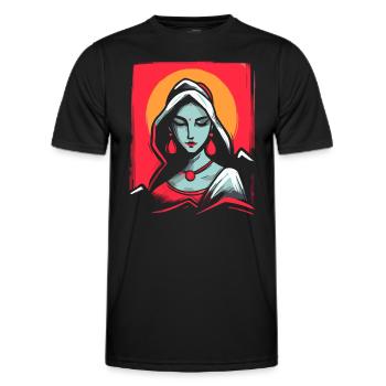 Femme Indienne Traditionnelle - T-shirt sport Homme - noir - Devant - AI Model Male 178 dark (178cm)
