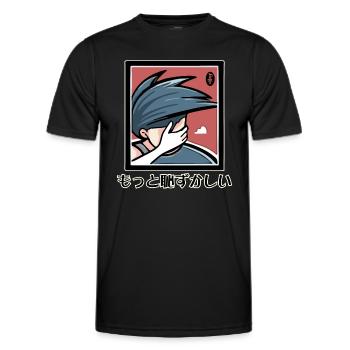 Tarot d’anime : もっと恥ずかしい, L’Embarrassant - T-shirt sport Homme - noir - Devant - AI Model Male 178 dark (178cm)