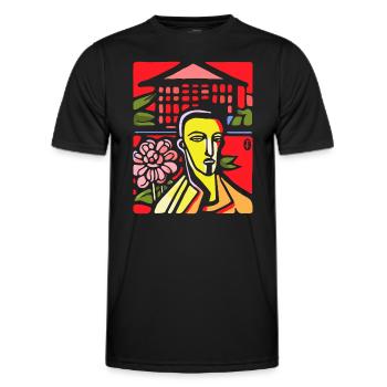 Unzufriedener abstrakter Kunst Kerl - Männer Funktions-T-Shirt - Schwarz - Vorne - AI Model Male 178 dark (178cm)