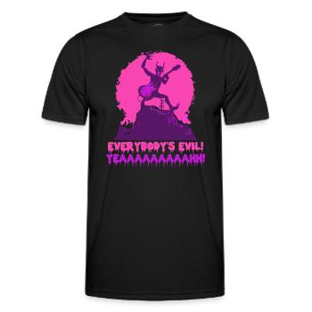 Everyone is evil! Devil's rock concert in hell - Men's Functional T-Shirt - black - Front - AI Model Male 178 dark (178cm)