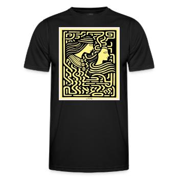 Deux amants dans un labyrinthe - T-shirt sport Homme - noir - Devant - AI Model Male 178 dark (178cm)