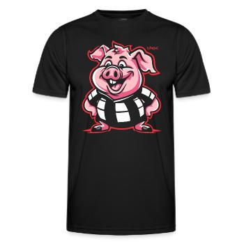 Eine Überraschung, molliges rundes Schwein - Männer Funktions-T-Shirt - Schwarz - Vorne - AI Model Male 178 dark (178cm)