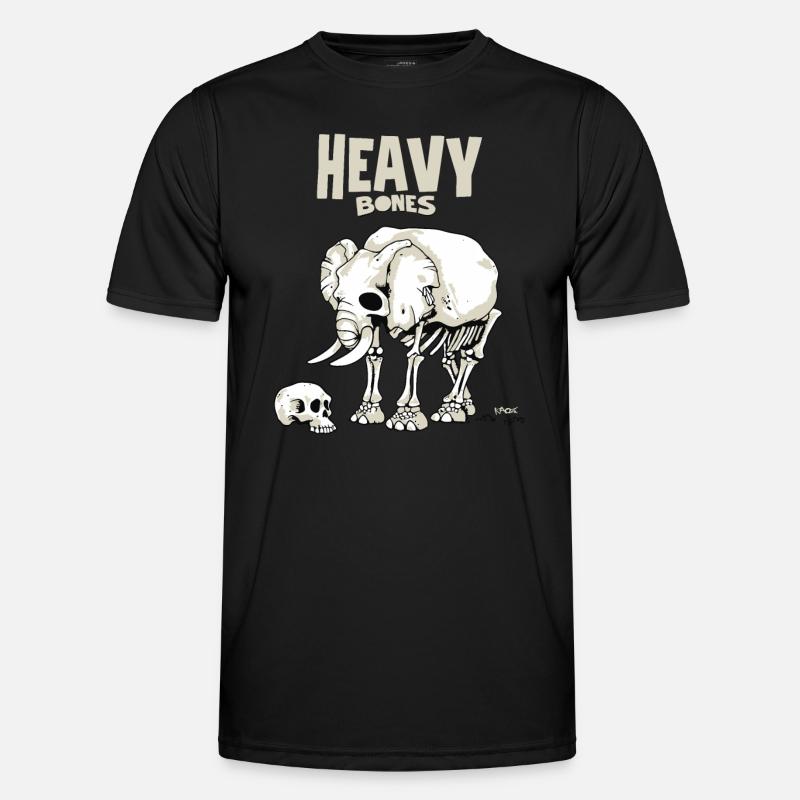 Heavy Bones: Elephant Skull - Men's Functional T-Shirt - black