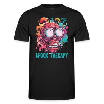 Shock Therapy Crazy Guy Skull - Men's Functional T-Shirt - black - Front - AI Model Male 178 dark (178cm)