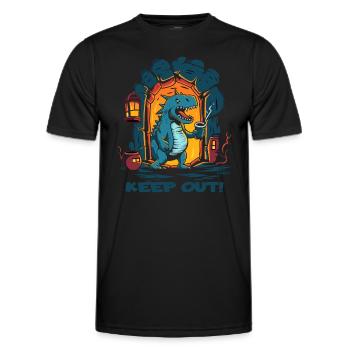 Lustiger Kerker-Drache: Zutritt verboten - Männer Funktions-T-Shirt - Schwarz - Vorne - AI Model Male 178 dark (178cm)