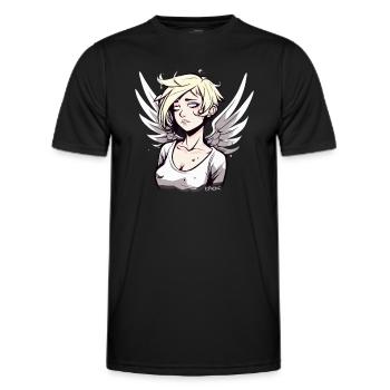 Alternatives Anime Engel Mädchen - Männer Funktions-T-Shirt - Schwarz - Vorne - AI Model Male 178 dark (178cm)