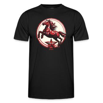 Cheval de propagande de l’étoile rouge - T-shirt sport Homme - noir - Devant - AI Model Male 178 dark (178cm)
