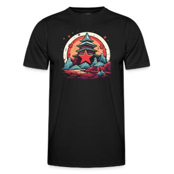 A shrine of stone and stars in Japan - Men's Functional T-Shirt - black - Front - AI Model Male 178 dark (178cm)