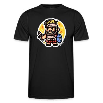 Kleiner Chibi Römischer Sparta Soldat - Männer Funktions-T-Shirt - Schwarz - Vorne - AI Model Male 178 dark (178cm)