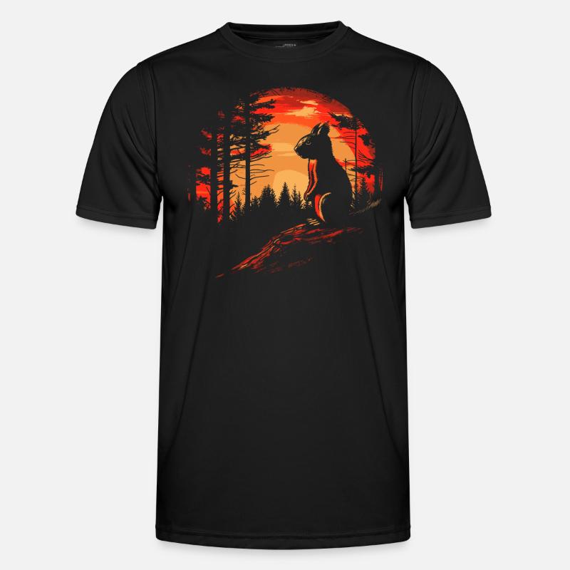 Eichhörnchen Wald Baumhörnchen Hörnchen - Männer Funktions-T-Shirt - Schwarz