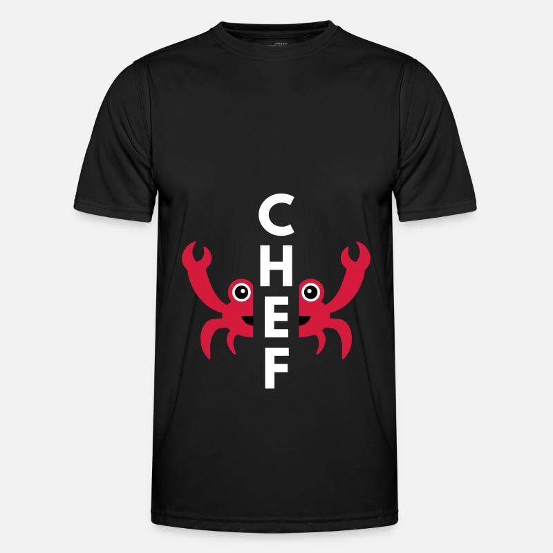Chef (geteilte Krabbe) - Männer Funktions-T-Shirt - Schwarz