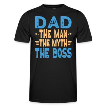 Father's Day Papa - Dad - The Man -The Myth - The - Men's Functional T-Shirt - black - Front - AI Model Male 178 dark (178cm)
