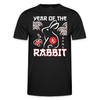 Jahr des Kaninchens Chinesisches Neujahr Mondfrühling - Männer Funktions-T-Shirt - Schwarz - Vorne - AI Model Male 178 dark (178cm)