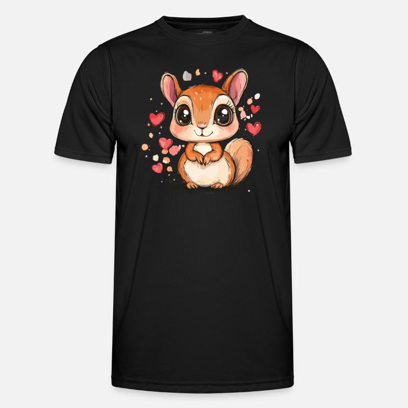 Liebes Eichhörnchen - Männer Funktions-T-Shirt - Schwarz