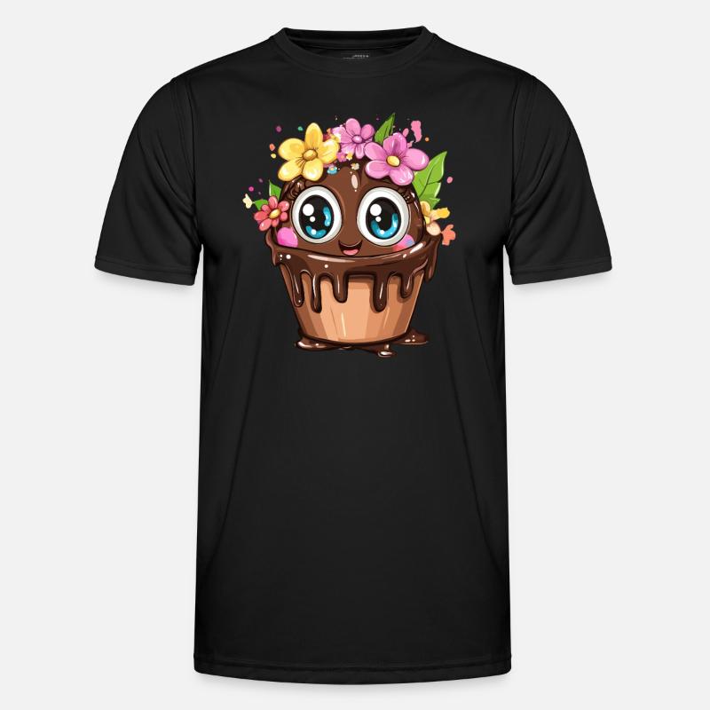 Cupcake mit Blumen Männer Funktions-T-Shirt