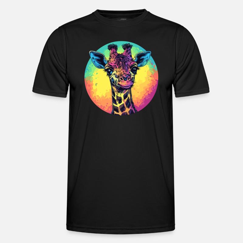 Colorful Giraffe with Gradient Men's Functional T-Shirt
