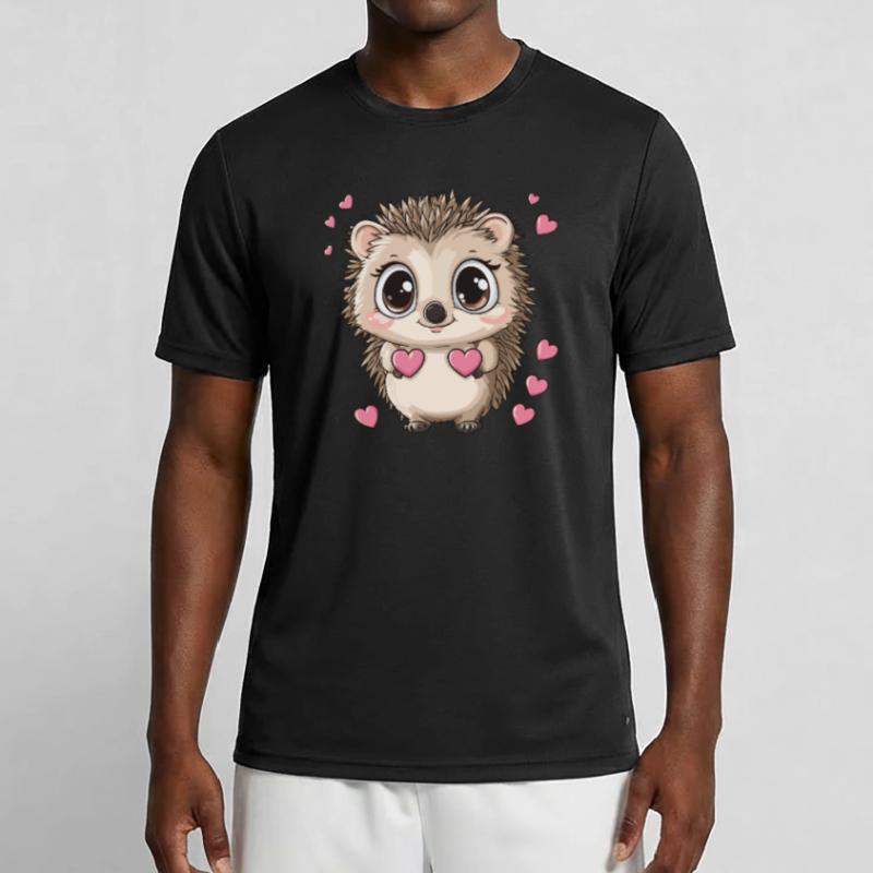 Igel mit Herzen Männer Funktions-T-Shirt