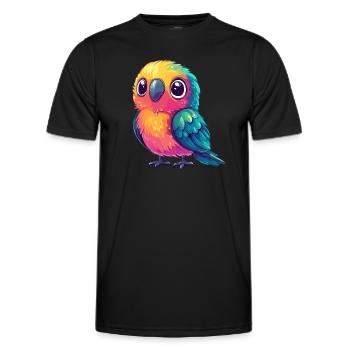 Bunter Papagei knuffig - Männer Funktions-T-Shirt - Schwarz - Vorne - AI Model Male 178 dark (178cm)
