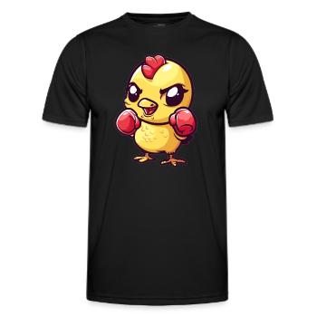 Cute Boxing Chick - Men's Functional T-Shirt - black - Front - AI Model Male 178 dark (178cm)