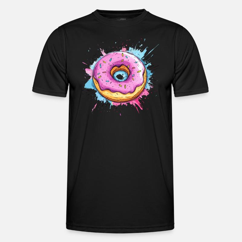 Donut mit pinker Glasur Männer Funktions-T-Shirt