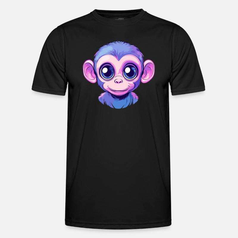 Bunter Affe Gesicht - Männer Funktions-T-Shirt - Schwarz