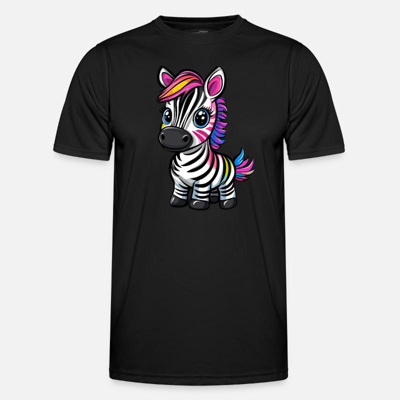 Bunt gestreiftes Zebra Männer Funktions-T-Shirt