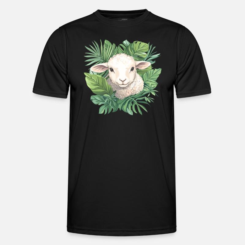 Schaf mit Blättern Männer Funktions-T-Shirt