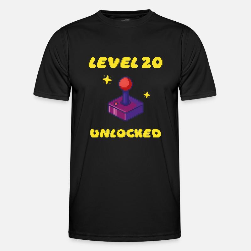 Level 20 Unlocked - 20. Geburtstag 16bit Joystick Männer Funktions-T-Shirt