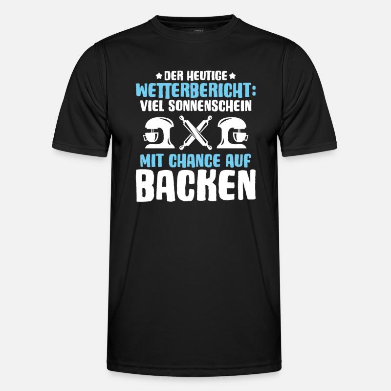Bäcker Backen Bäckerin Bäckerei Baker Baking - Männer Funktions-T-Shirt - Schwarz