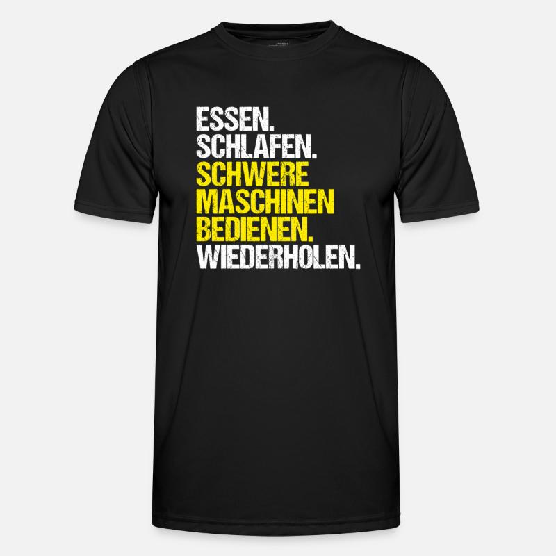 Baugeräteführer Kranführer Baggerfahrer Baugeräte - Männer Funktions-T-Shirt - Schwarz
