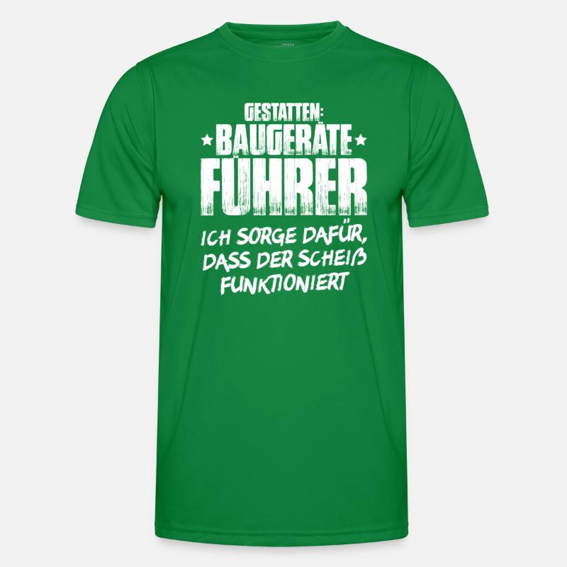 Baugeräteführer Kranführer Baggerfahrer Baugeräte Männer Funktions-T-Shirt
