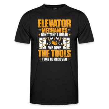 Elevator Fitter Elevator Mechanic Elevator Mechanic - Men's Functional T-Shirt - black - Front - AI Model Male 178 dark (178cm)