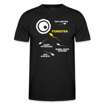 Forestier Forestier Forestier Forestier Ouvrier forestier Forêt - T-shirt sport Homme - noir - Devant - AI Model Male 178 dark (178cm)