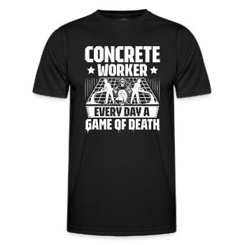 Concrete builder Reinforced concrete builder Concrete Worker - Men's Functional T-Shirt - black - Front - AI Model Male 178 dark (178cm)