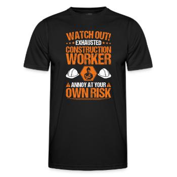 Ouvrier de la construction Métier de la construction Profession de la construction Maçon - T-shirt sport Homme - noir - Devant - AI Model Male 178 dark (178cm)
