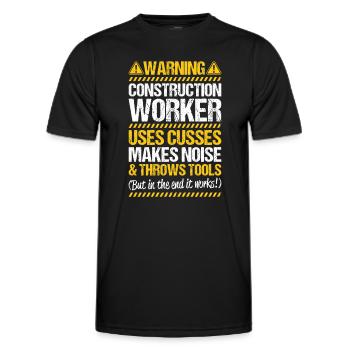Ouvrier de la construction Métier de la construction Profession de la construction Maçon - T-shirt sport Homme - noir - Devant - AI Model Male 178 dark (178cm)