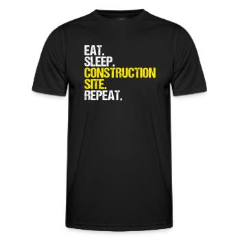 Ouvrier de la construction Métier de la construction Profession de la construction Maçon - T-shirt sport Homme - noir - Devant - AI Model Male 178 dark (178cm)