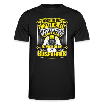 Busfahrer Bus Driver Busman Schulbusfahrer - Männer Funktions-T-Shirt - Schwarz - Vorne - AI Model Male 178 dark (178cm)