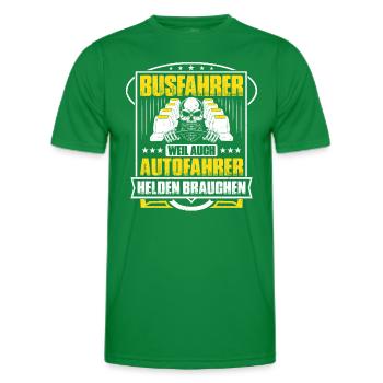Busfahrer Bus Driver Busman Schulbusfahrer - Männer Funktions-T-Shirt - Kelly Green - Vorne - AI Model Male 178 dark (178cm)