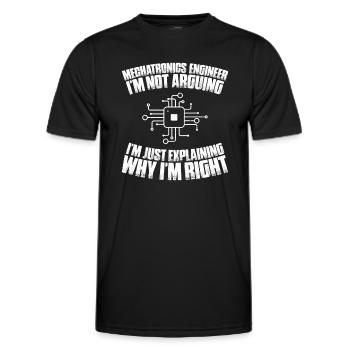 Mécatronicien Ingénieur Mécatronique - T-shirt sport Homme - noir - Devant - AI Model Male 178 dark (178cm)