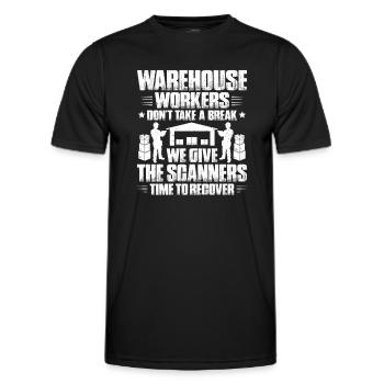 Warehouse Logistics Specialist Warehouse Worker Warehouse - Men's Functional T-Shirt - black - Front - AI Model Male 178 dark (178cm)