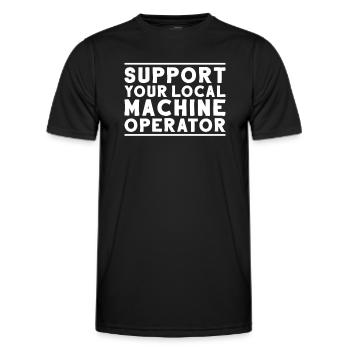Machine and plant operator Machine operator - Men's Functional T-Shirt - black - Front - AI Model Male 178 dark (178cm)