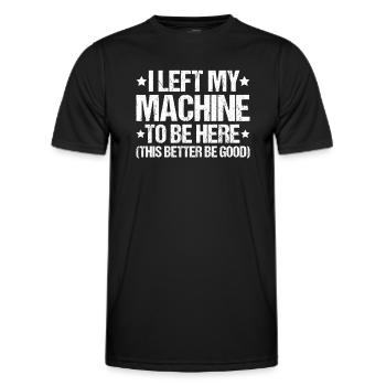Machine and plant operator Machine operator - Men's Functional T-Shirt - black - Front - AI Model Male 178 dark (178cm)