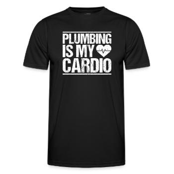 Usine mécanicien plombier plombier chauffage sanitaire - T-shirt sport Homme - noir - Devant - AI Model Male 178 dark (178cm)